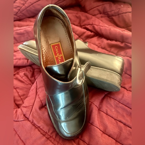 COLE HAAN Men’s City Glossy Black Leather Brogues! Sz 10.5! - Picture 2 of 7